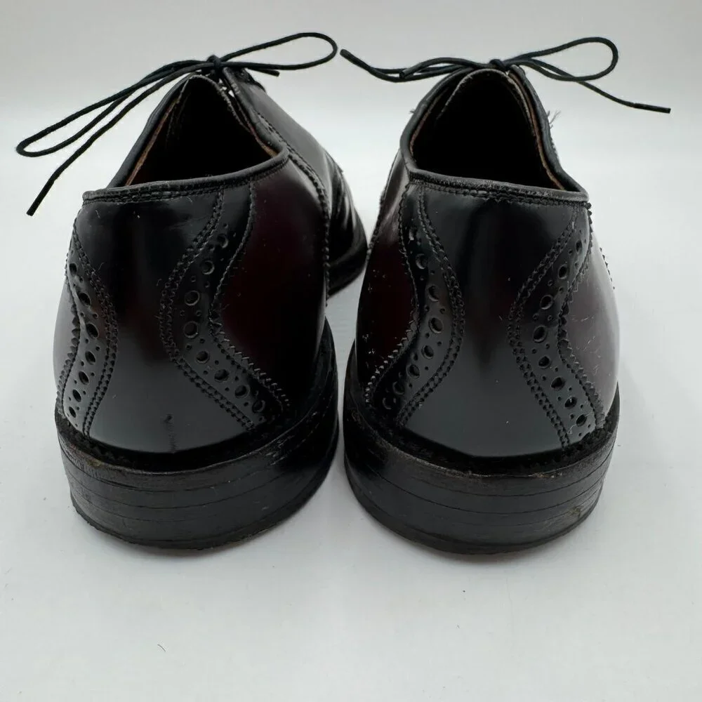 Allen Edmonds Polo Saddle Style Dress Shoes Mens Size 8D Black & Burgundy